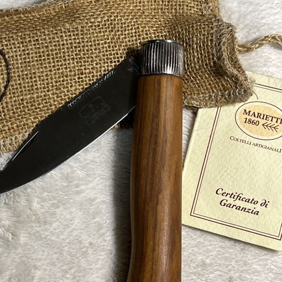 Marietti Inox Locking Blade Wooden Knife Alle-Pia Handcrafted Italian S… - Picture 4 of 9